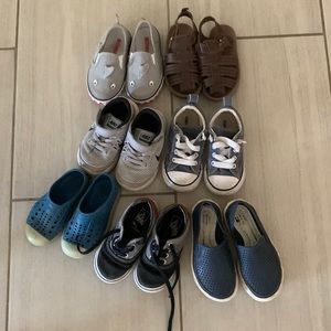 Lot of Toddler size 7 boys shoes. Vans, Natives, Nikes, Converse.